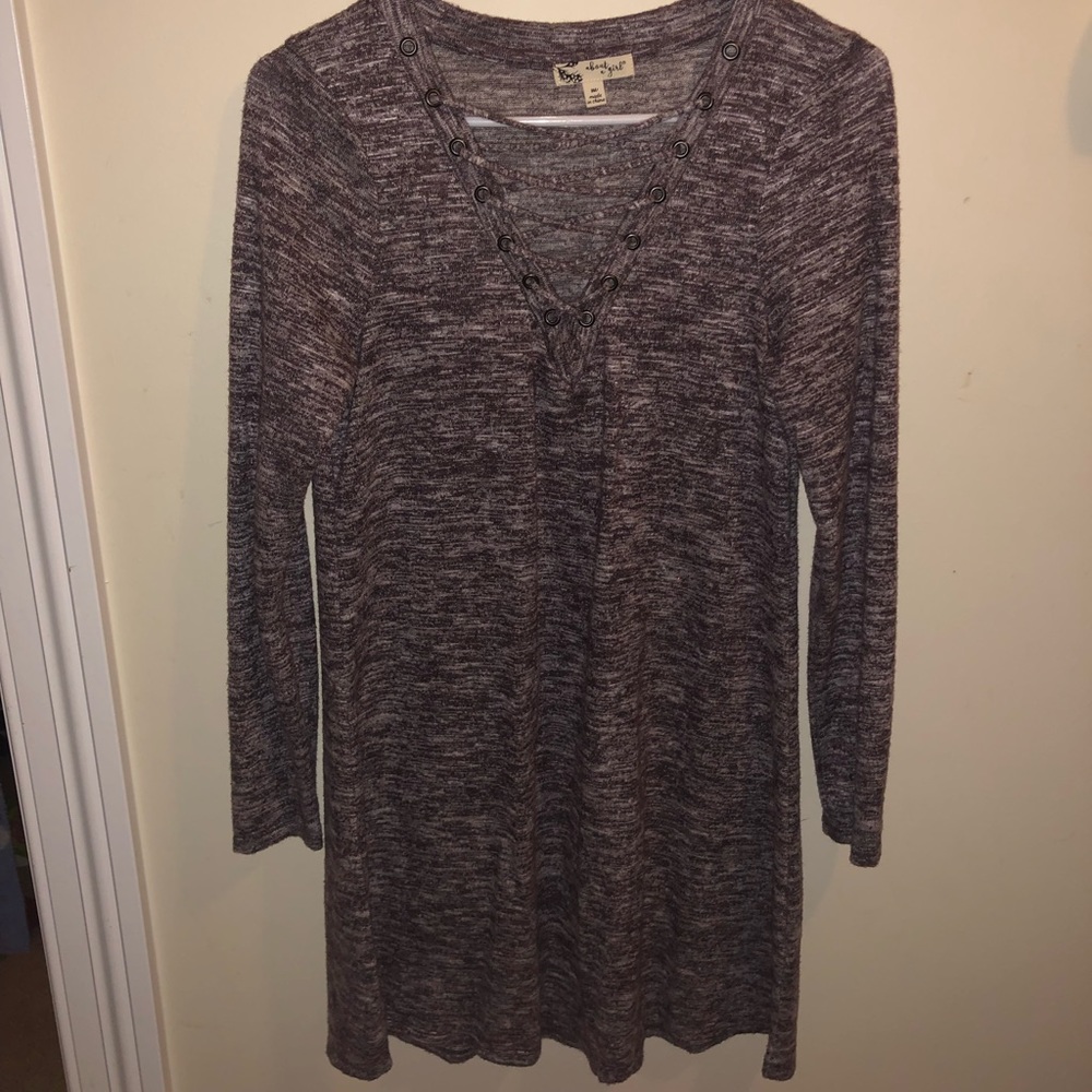 lace up purple dress